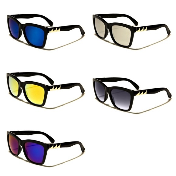 MBM Unlimited Accessories - Mirrored Square Shape Fashion Sunglasses Studded
